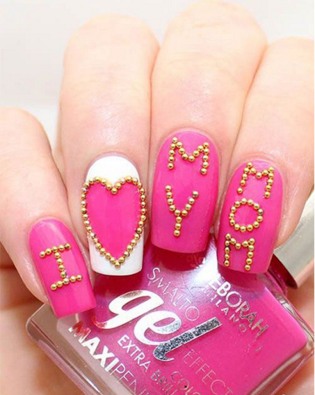 mother day nail art 