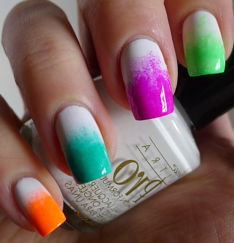 multi color nail art 