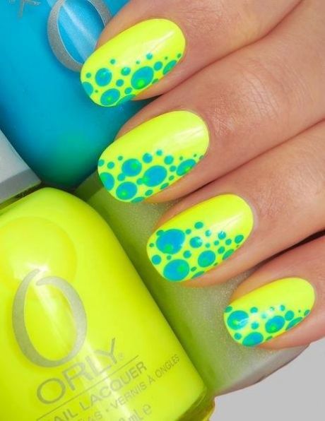 neon nail paint designs 