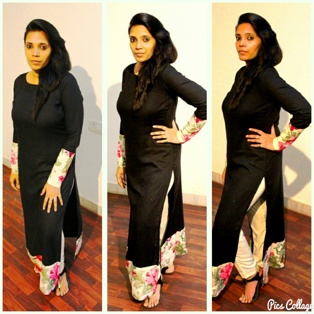 straight pants with long kurtis 