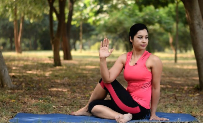 Half Spinal Twist Pose For Weight Loss