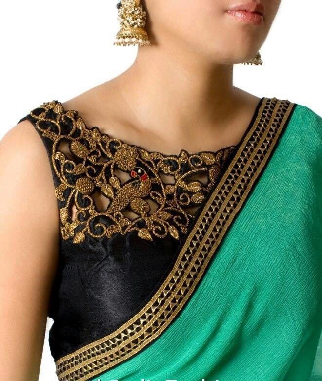 embroidered blouse design 