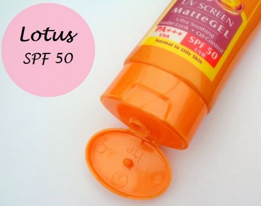 Lotus Herbal Safe sun UV Screen Matte Gel PA +++ SPF 50