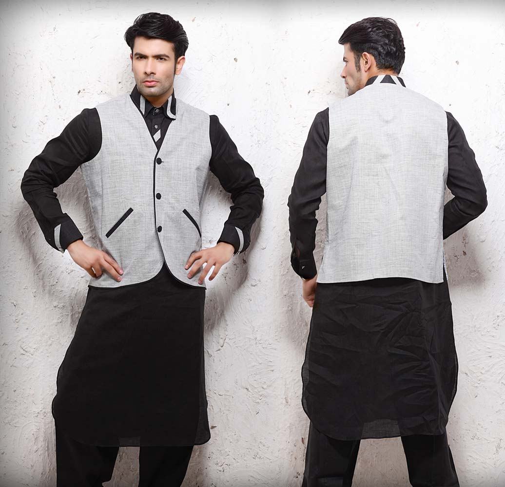 plain kurta with jacket designs 