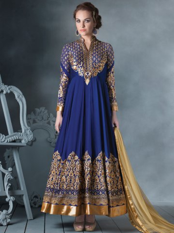 simple embroidered anarkali designs 