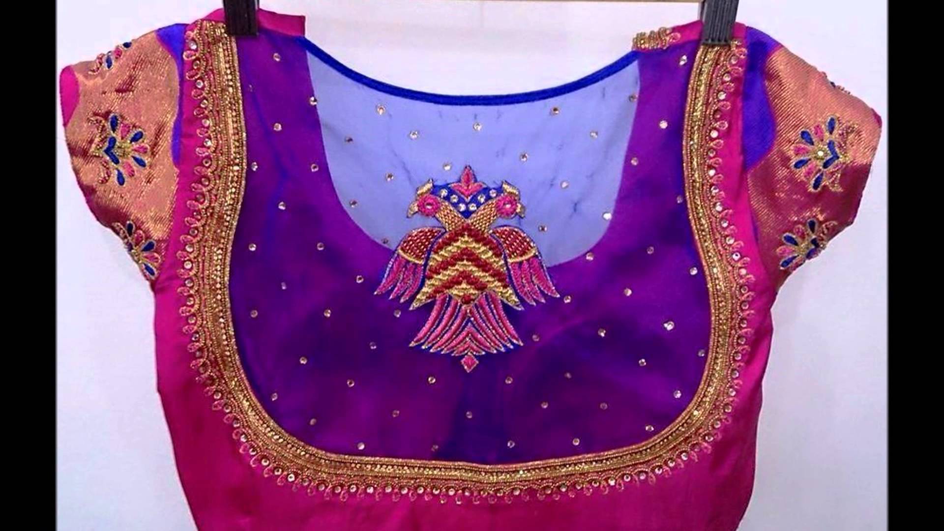 embellished net saree blouse designs 