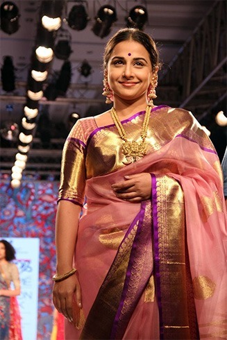 vidhya balan silk saree blouse design