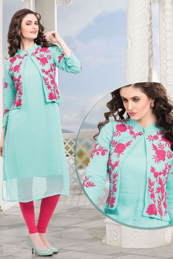 kurta design with jacket 