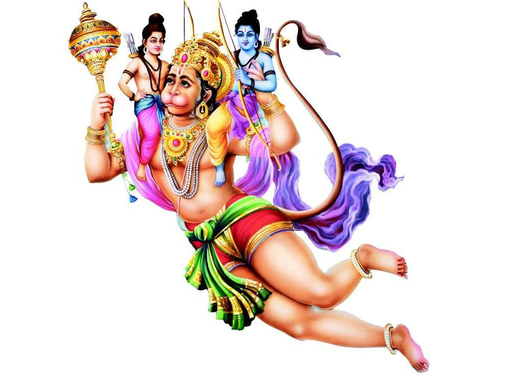 Hanuman Ji with Ram ji and Laxman God Wallpapers