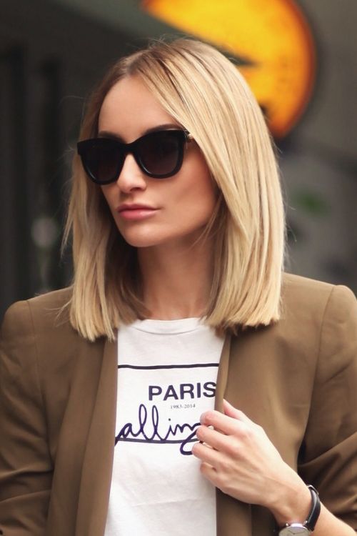 blunt short bob haircut