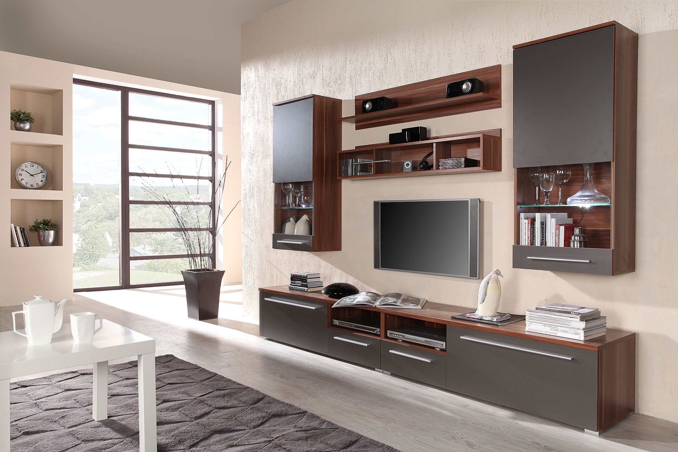 decor-ideas-unique-black-chair-and-ottoman-with-black-drum-also-models-modern-wall-unit-furniture-picture-modern-entertainment wall unit