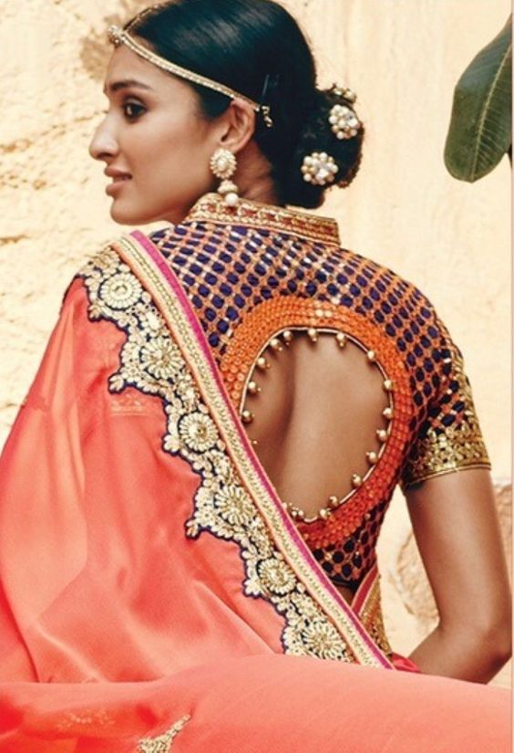 South indian bridal blouse back neck designs cutting and stitching in tamil