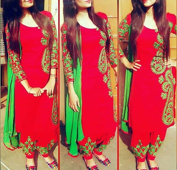 embroided punjabi suit design 