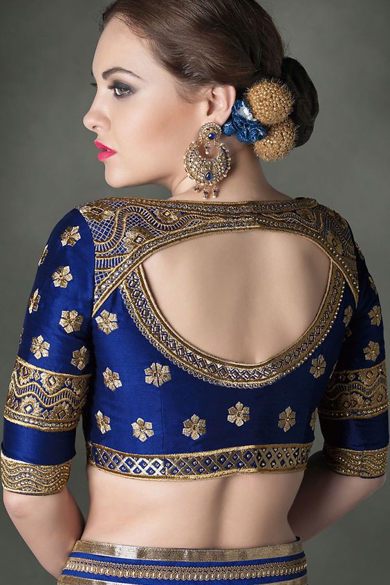 beautiful neck blouse design