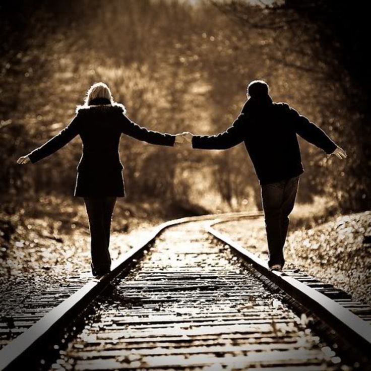 couple photo on train track