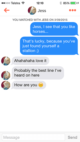 tinder conversation.