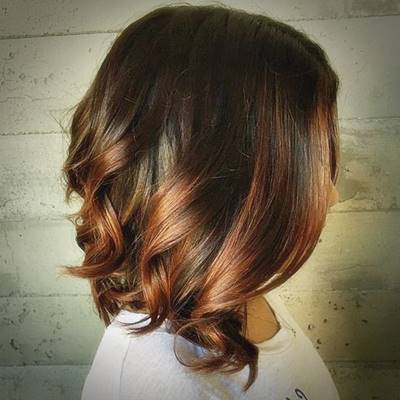 dark brown hair with light brown highlights