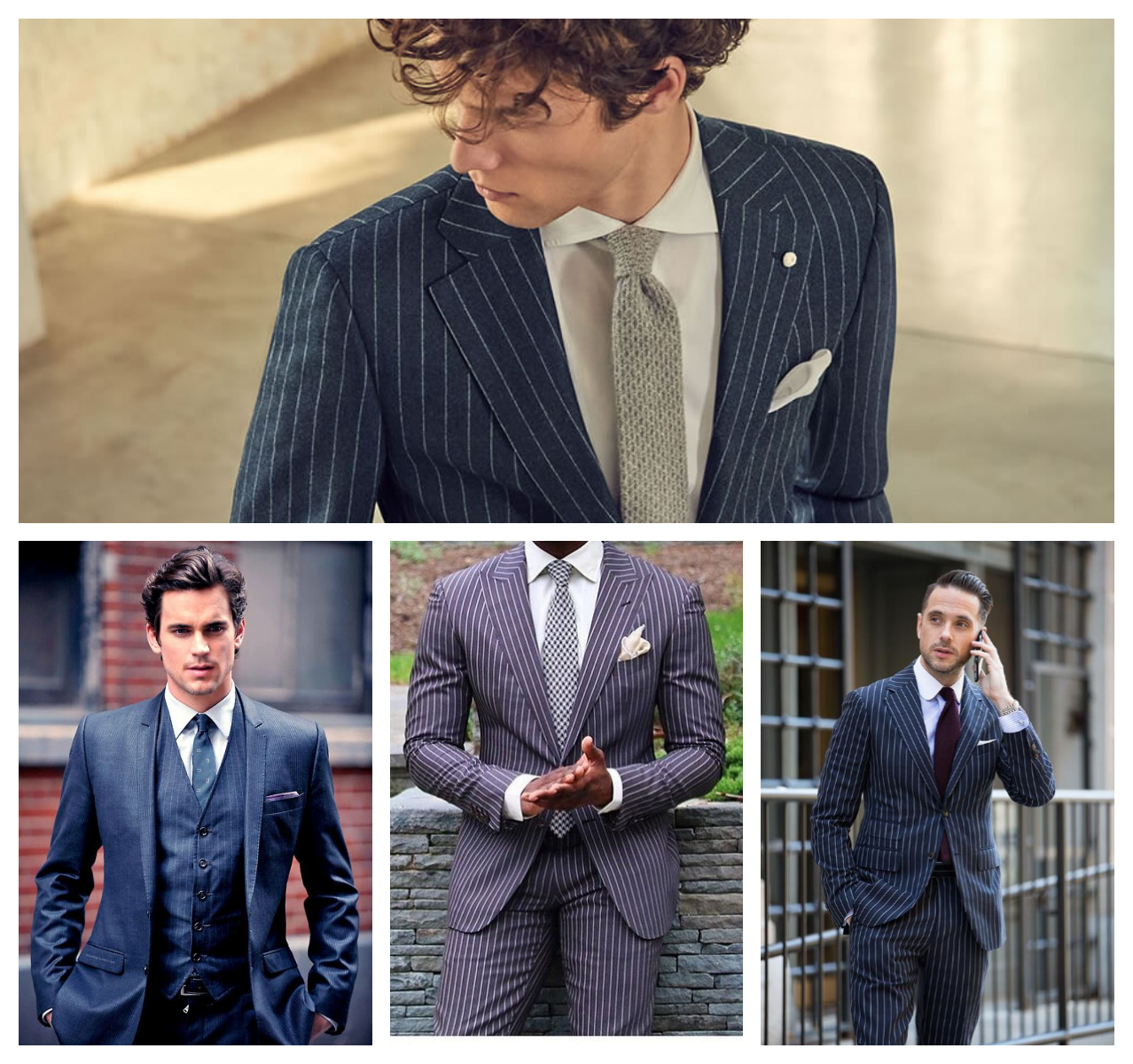 Pinstripe Suits For Groom