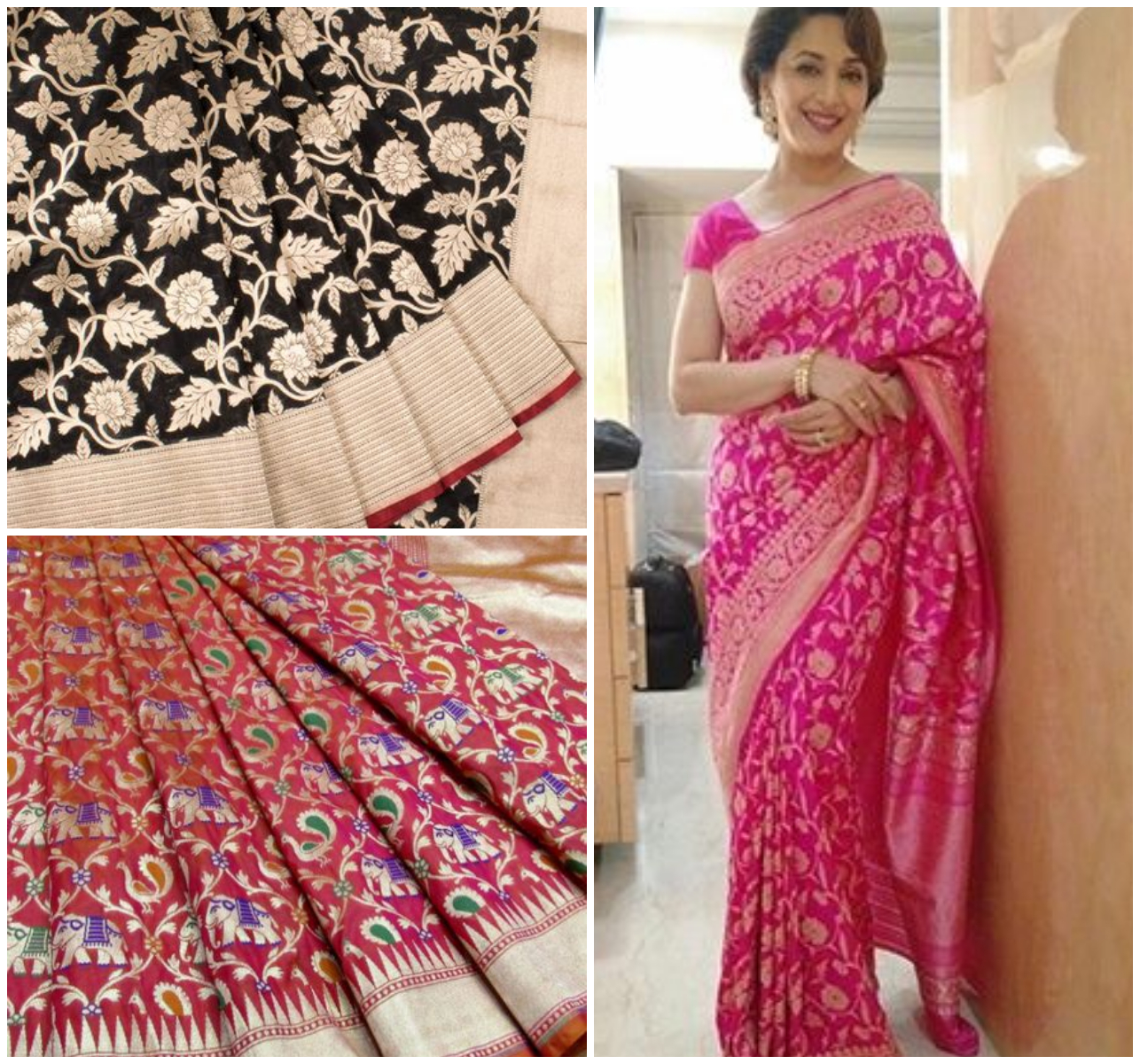 Jangla Design Banarasi silk Saree