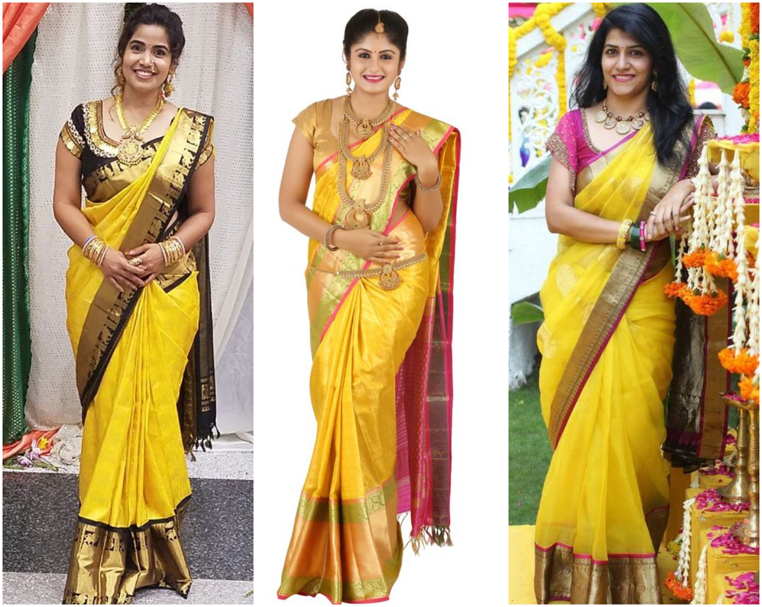 Top 10+ Party Wear Yellow Saree Designs with Attractive Blouses ...