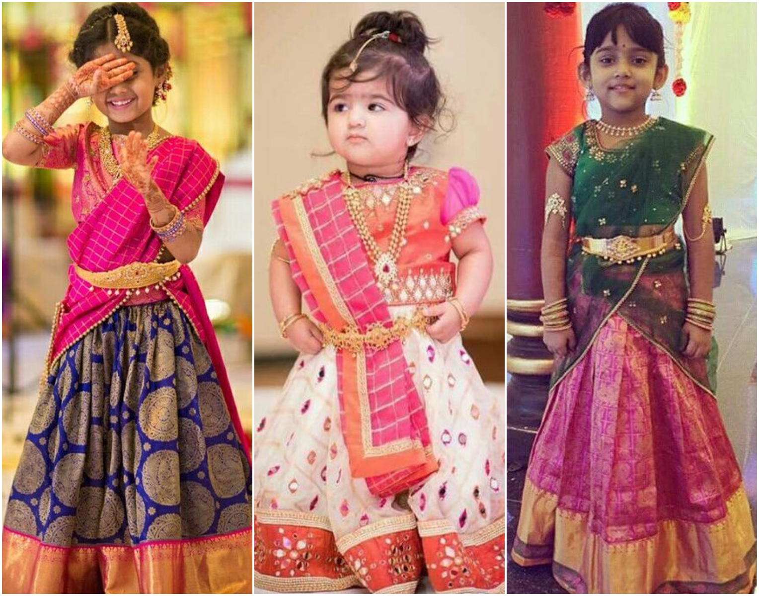 South Indian Lehenga Pattern for Kids
