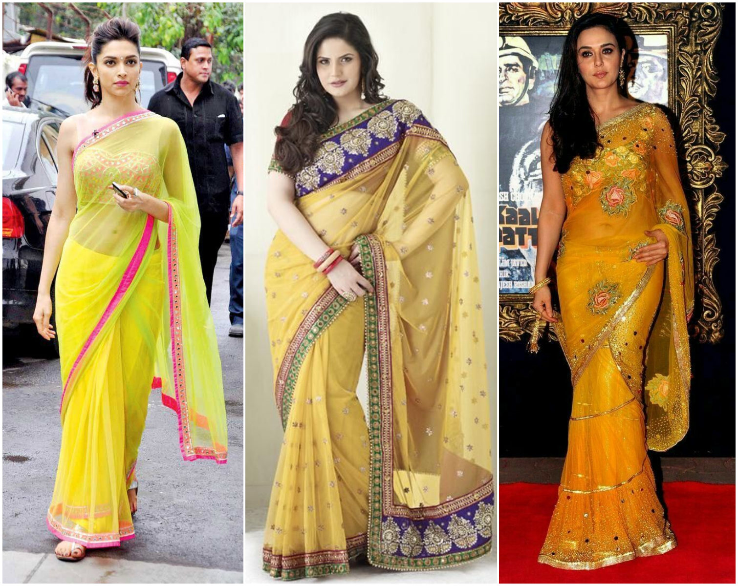 Top 10+ Party Wear Yellow Saree Designs with Attractive Blouses ...