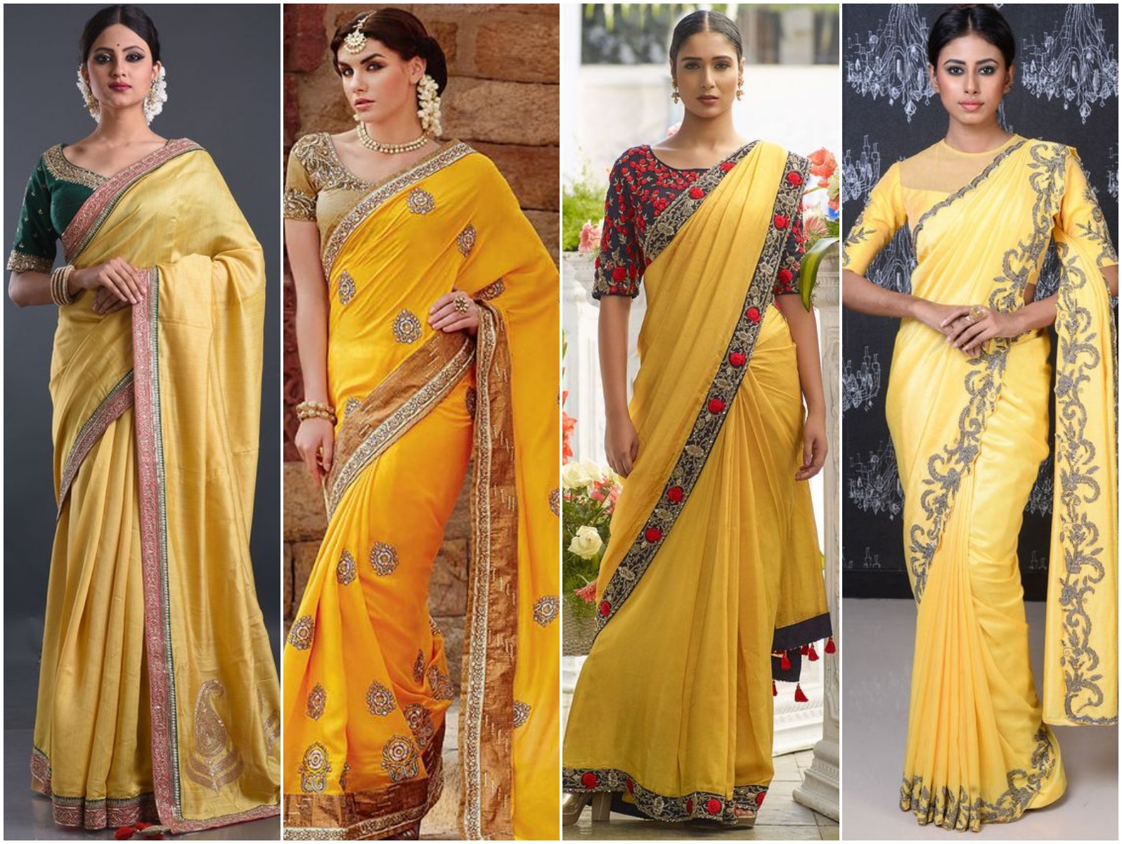 Yellow Tussar Silk Saree