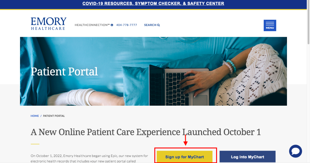 Emory Patient Portal Blue