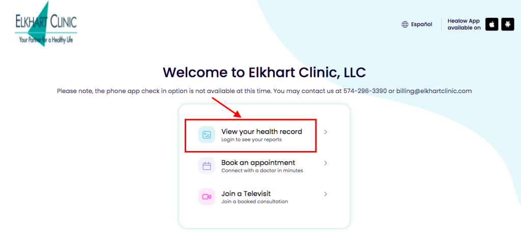 Elkhart Clinic Patient Portal