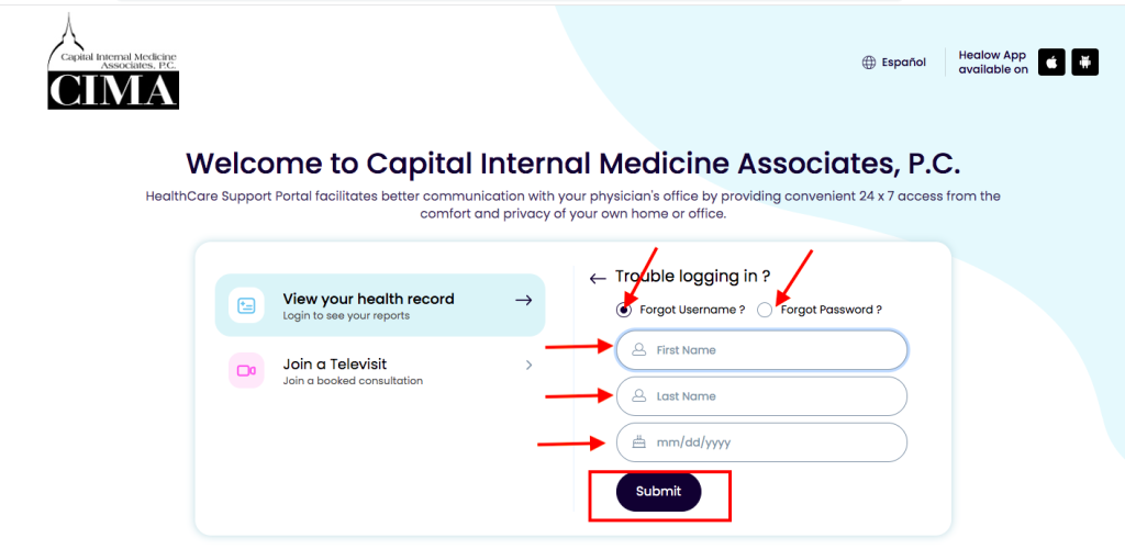 CIMA Patient Portal
