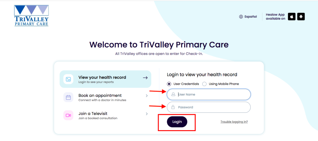 Trivalley Patient Portal