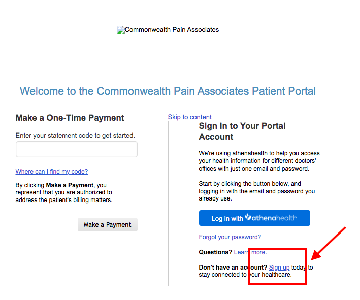 Commonwealth Pain and Spine patient portal 