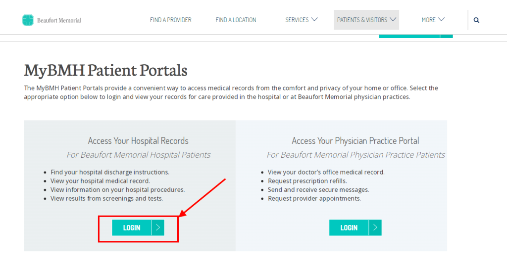 Beaufort Memorial Hospital Patient Portal