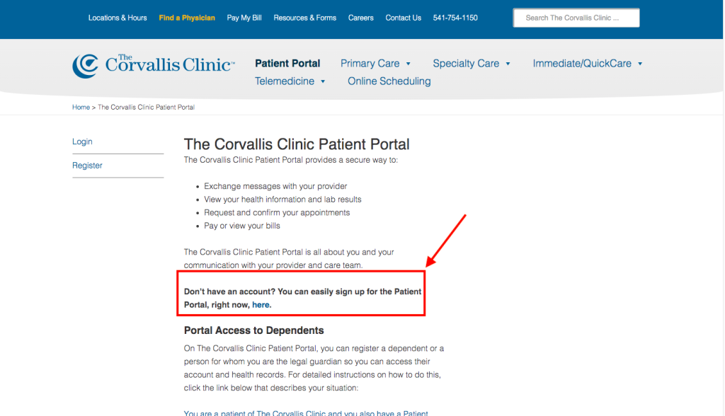Corvallis Clinic Patient Portal 