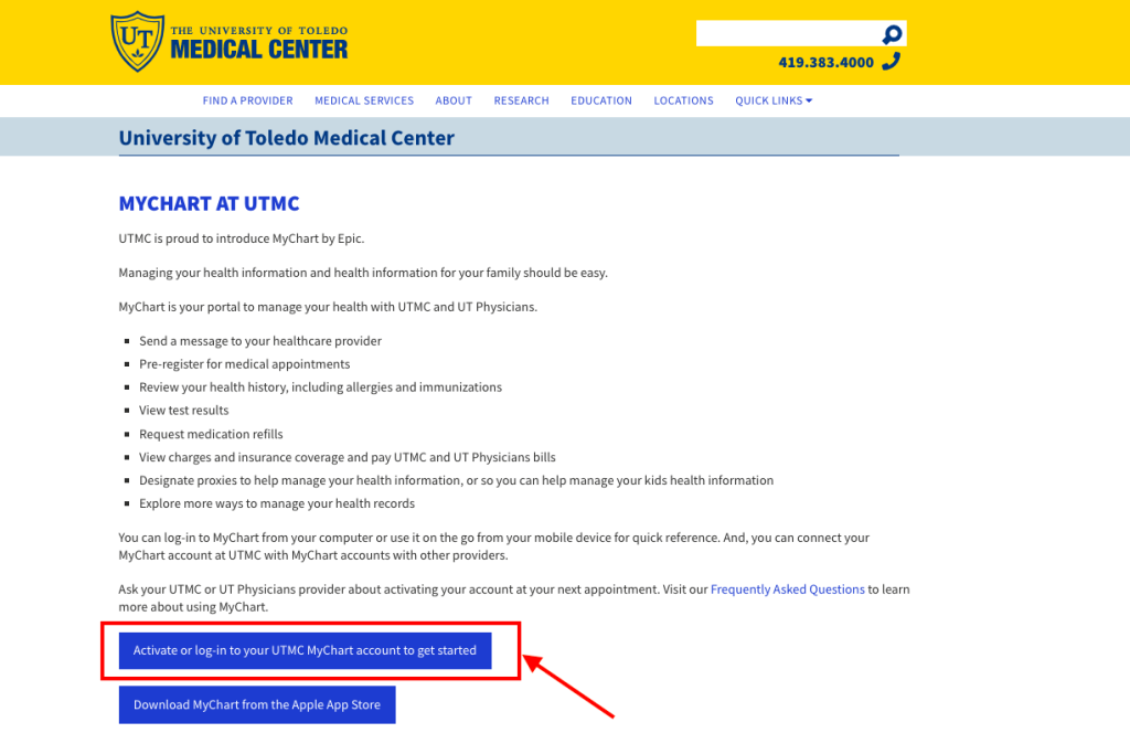 UTMC Patient Portal 