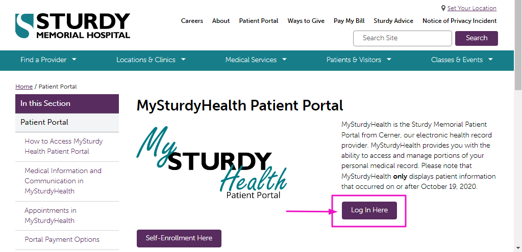 MySturdyHealth Patient Portal