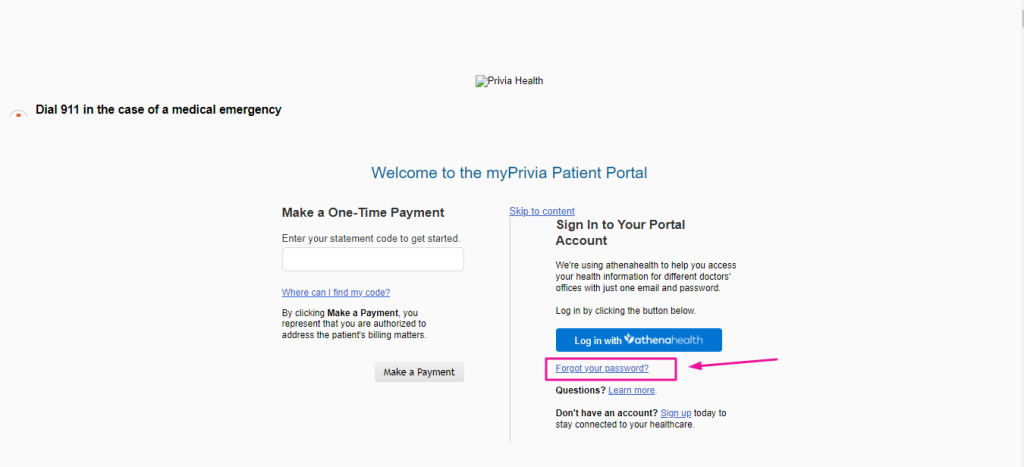 myPrivia Patient Portal Login