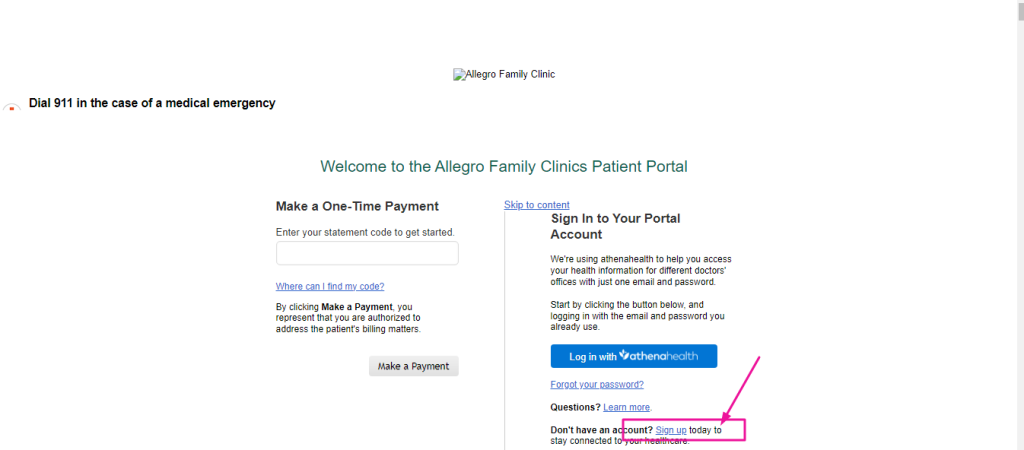 Allegro Family Clinics Patient Portal