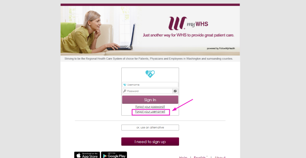 WHS Patient Portal Login