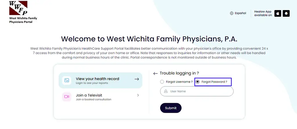 West Wichita Family Physicians Patient Portal