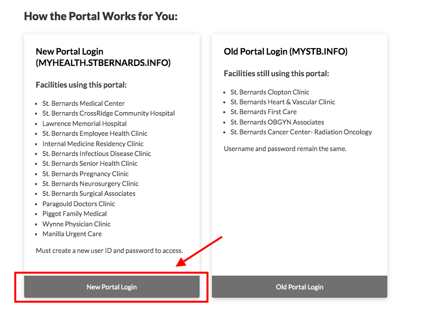 St Bernards Patient Portal 