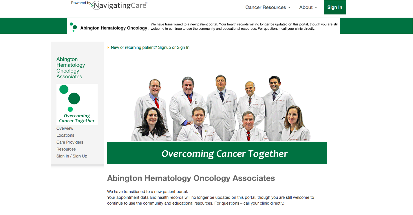 abington hematology oncology patient portal