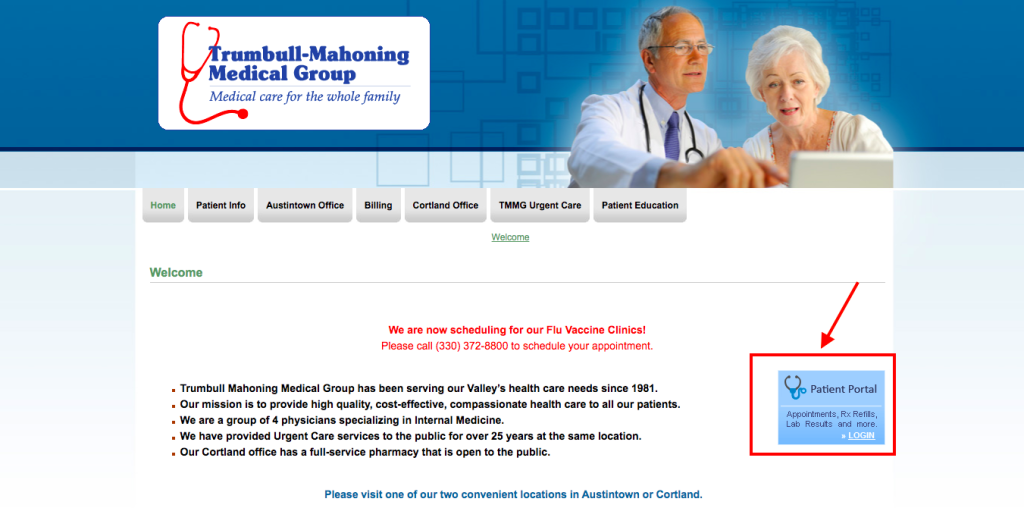 TMMG Patient Portal Login - www.trumbullmahoning.com