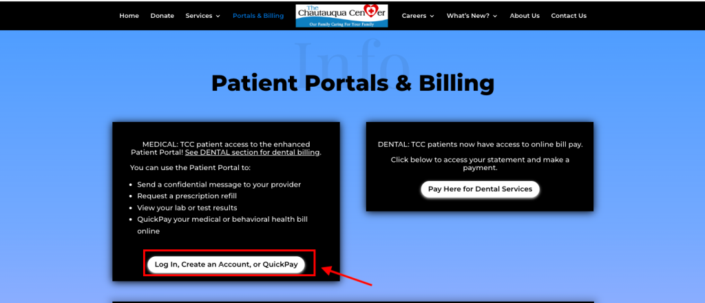 Chautauqua Center Patient Portal