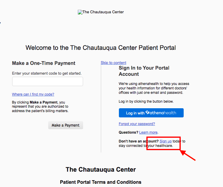 Chautauqua Center Patient Portal