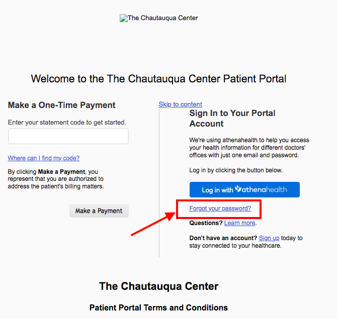 Chautauqua Center Patient Portal