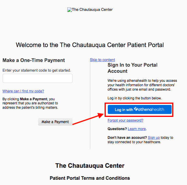 Chautauqua Center Patient Portal