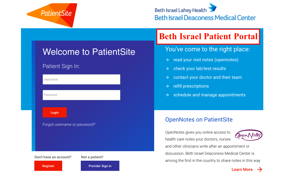 Beth Israel Patient Portal