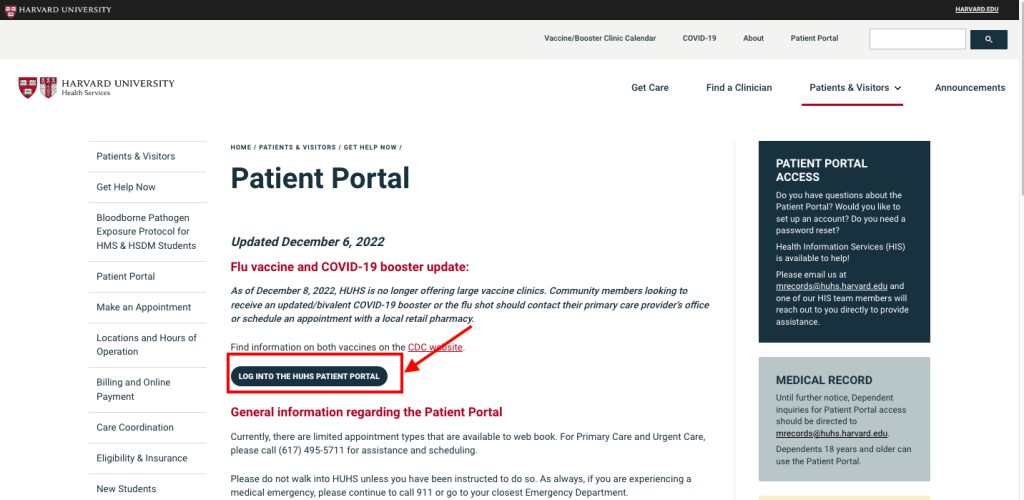 HUHS Patient Portal