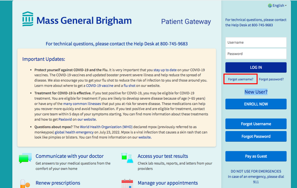 Brigham and Women's Patient Portal